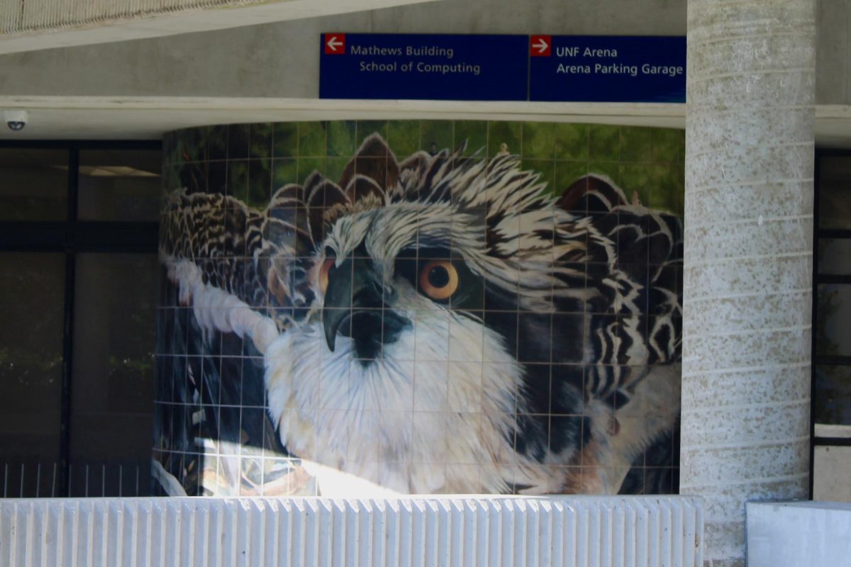 Osprey mosaic at the UNF campus.